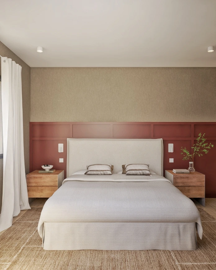 Dormitorio con luz natural y textiles cálidos en reforma integral de vivienda