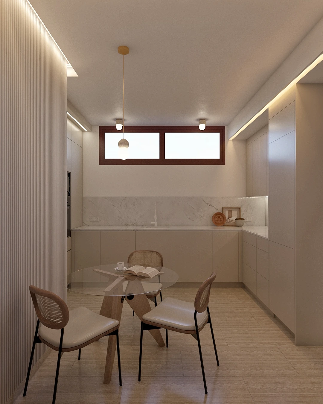 Cocina moderna con diseño funcional, acabados en tonos claros y mobiliario a medida